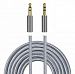 I-Sonite (Grey) Gold Plated Nylon Material Braided 3.5Mm Jack To Jack Connection Aux Auxiliary Audio Cable [ 2 Meter ] For Alcatel A3 Xl