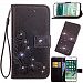 Galaxy S7 Case, Lwaisy Bling Crystal Rhinestone Emboss Floral Clover PU Leather Wallet Flip Protective Case Cover with Card Slots and Stand for Samsung Galaxy S7 (2016 Released) - Bling/Black