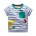 FANOUD Baby Boys T-Shirt, Short Sleeve Striped Cartoon Tops T-Shirt Blouse (Blue, 110)