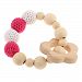 Fenteer Wood Teether Toy Cute Animal Shaped Nursing Beads Bracelet Infant Chew Toys - Flower