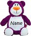 Personalized Stuffed Purple Bear with Embroidered Name