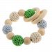 Fenteer Handmade Colourful Wooden Organic Natural Teething Ring Teether Toy Ring Bracelet Beads - Style1