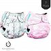 Bumworks Charcoal Double Gusset Bamboo Pocket Cloth Diapers with Bamboo 4 Layer Inserts (Set of 2) - Perfect Designs for Boys and for Girls - Great Shower Gift (Variety of Colors) (Pink Arrows)