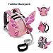 Toddler Backpack, Toddler Leash, Baby Leash, Safety Harness for Kids Harness Backpack with Hat for Boys & Girls, Toddler Anti-lost (Pink - Little Butterfly)