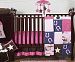 Western Horse Cowgirl Pink and Brown Baby Girl Bedding 11pc Crib Set without bumper