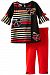 Bonnie Baby Baby Girls' Stripe and Solid Legging Set (6-9 Months, Red)