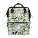 ALIREA Watercolor Rabbits With Flowers Pattern Diaper Bag Backpack, Large Capacity Muti-Function Travel Backpack