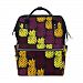ALIREA Decorative Pineapples Pattern Diaper Bag Backpack, Large Capacity Muti-Function Travel Backpack