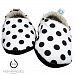 Kaydee Baby Soft Sole Crib Shoes - Variety of Options (6-9 Months, Black and White Polka Dot)