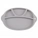 QuiCi Kids Baby Feeding Tray Food Silicone Mat Feeding Dishes Placemat Plate Infant Childlren Baby Tableware (Grey)