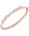 Diamond Accent and Simulated Morganite Bangle Bracelet in 18k Rose Gold-Plate
