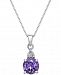 Amethyst (1 ct. t. w. ) & Diamond Accent 18" Pendant Necklace in 14k White Gold