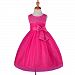 Dressy Daisy Girls' Girls' Beaded Satin Tulle Flower Girl Dresses For Wedding Pageant Party 5-6 Hot Pink
