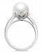 Cultured White South Sea Pearl (10mm) Ring in 14k White Gold
