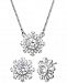 Jewel Badgley Mischka Crystal Flower 16" Pendant Necklace & Stud Earrings Set
