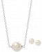 2-Pc. Set Freshwater Pearl (10 & 7mm) 18" Pendant Necklace and Stud Earrings in Sterling Silver