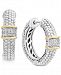 Balissima by Effy Diamond Cluster Beaded Hoop Earrings (1/8 ct. t. w. )in Sterling Silver & 18k Gold