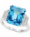 Effy Blue Topaz (6-3/8 ct. t. w. ) & Diamond (1/10 ct. t. w. ) Ring in 14k White Gold