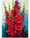 Marion Rose Hollyhocks 35" x 47" Canvas Art Print