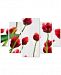 Michelle Calkins 'Red Tulips from Bottom Up Ii' Multi-Panel Wall Art Set