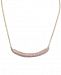 Nina Gold-Tone Pave Crystal Curved Bar 17" Pendant Necklace