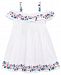Blueberi Boulevard Embroidered Cotton Peasant Dress, Little Girls
