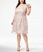Adrianna Papell Plus Size V-Neck Tulle & Lace Dress