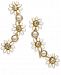 kate spade new york Gold-Tone Crystal & Imitation Pearl Flower Climber Earrings