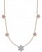 Diamond Pave Flower Statement Necklace (1/2 ct. t. w. ) in 14k Rose & White Gold, 17" + 1" extender