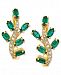 Emerald (1 ct. t. w. ) & Diamond (1/8 ct. tw. ) Stud Earrings in 14k Gold