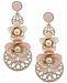 Ivanka Trump Gold-Tone Imitation Pearl & Flower Drop Earrings