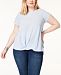 I. n. c. Plus Size Mixed-Media Twist-Front Top, Created for Macy's