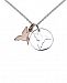 Unwritten Two-Tone Hummingbird Pendant Necklace in Sterling Silver and Rose Gold-Flash 16"+2" extender