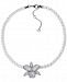 Nina Cubic Zirconia Orchid Braided Cord Pendant Necklace, 16" + 3" extender