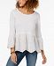 Style & Co Petite Embroidered Peplum Top, Created for Macy's