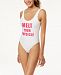 California Waves Juniors' Graphic Cheeky One-Piece Swimsuit, Created for Macy's Women's Swimsuit