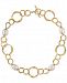 Majorica Gold-Tone Imitation Pearl Circle Link 16" Collar Necklace
