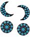 2-Pc. Set Manufactured Turquoise Moon Stud Earrings Set in Sterling Silver