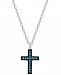 Manufactured Turquoise Cross Pendant Necklace in Sterling Silver