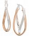 Giani Bernini Medium Two-Tone Twist Hoop Earrings in Sterling Silver & 18k Rose Gold-Plate, Created for Macy's