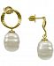 Majorica Gold-Tone Imitation Baroque Pearl Drop Earrings