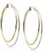 Giani Bernini Large Two-Tone Double Hoop Earrings in Sterling Silver & 18k Gold-Plate, Created for Macy's