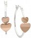 Giani Bernini Small Two-Tone Heart Hoop Earrings in Sterling Silver and 18k Rose Gold-Plate