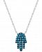 Manufactured Turquoise Hamsa Necklace in Sterling Silver