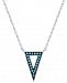 Manufactured Turquoise Triangle Pendant Necklace in Sterling Silver
