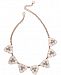 Charter Club Rose Gold-Tone Crystal & Stone Cluster Statement Necklace, 17" + 2" extender, Created for Macy's