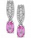 Pink Sapphire (1-1/3 ct. t. w. ) & Diamond (1/6 ct t. w. ) Drop Earrings in 10k White Gold