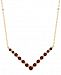 Certified Ruby (1-1/5 ct. t. w. ) & Diamond Accent Chevron 17" Collar Necklace in 10k Gold