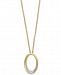 D'Oro by Effy Diamond Pave Oval 18" Pendant Necklace (1/5 ct. t. w. ) in 14k Gold