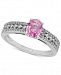 Pink Sapphire (1 ct. t. w. ) & Diamond (1/4 ct. t. w. ) Ring in 10k White Gold